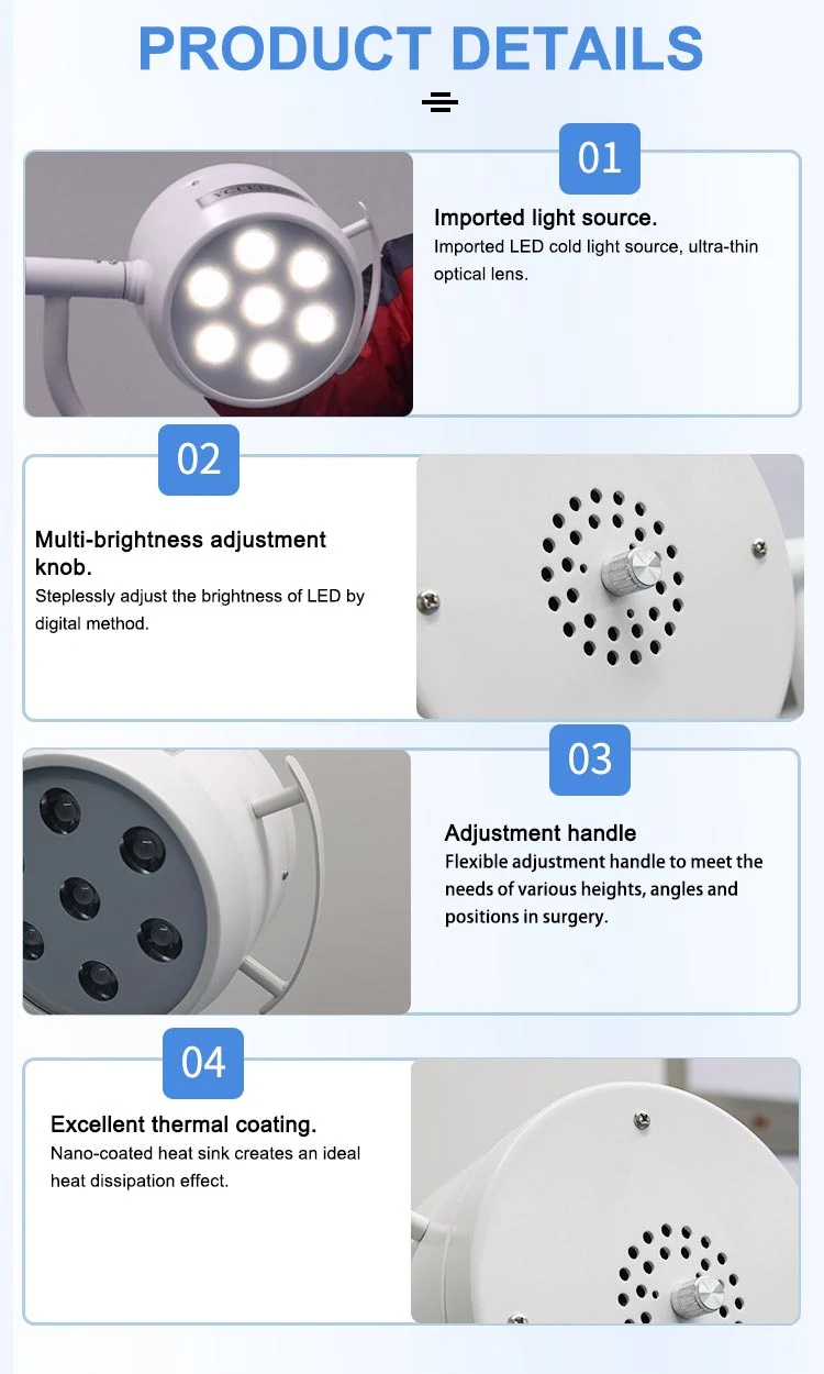 Surgical Equipment High Illumination Surgical Auxiliary Lighting Examination Operating Lamp for Hospital Clinic Use