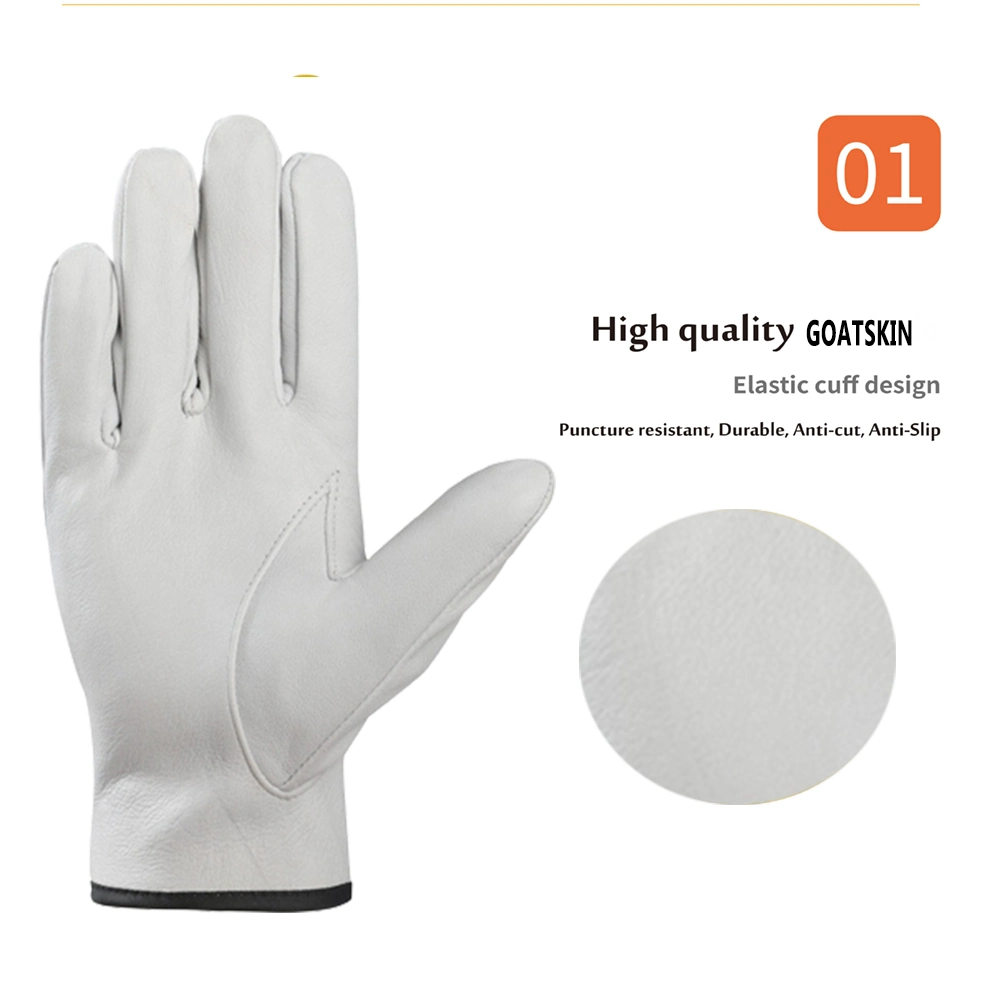 Wholesale Goatskin/Sheepskin/Cow Leather Working Gloves Gloves Safety Gloves Personal Protective Equipments